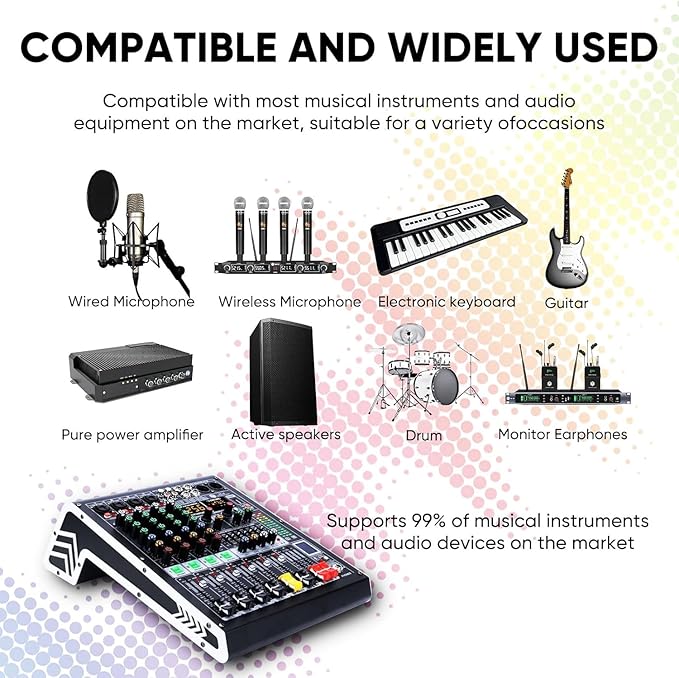 W IN-MIX 4 Channel Professional Audio Mixer - Image 7