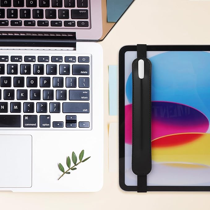 Vegan Leather Elastic Band Stylus Holder, Capacitive Pen Case - Image 6