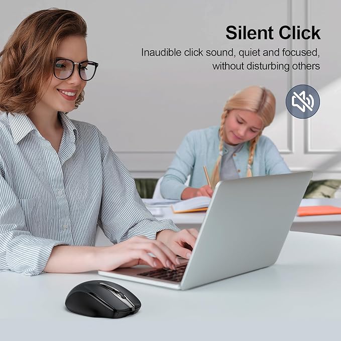 TECKNET Wireless Mouse Rechargeable, 2.4G USB-A Silent Mouse, Quiet Click - Image 4