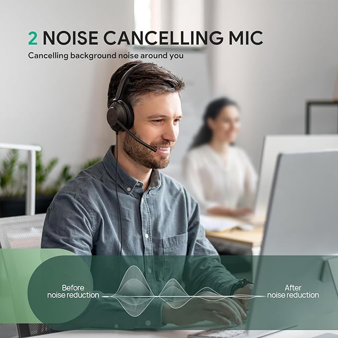 Yealink UH35 USB Headset with Microphone, Mono Wired Headset with Noise - Image 3