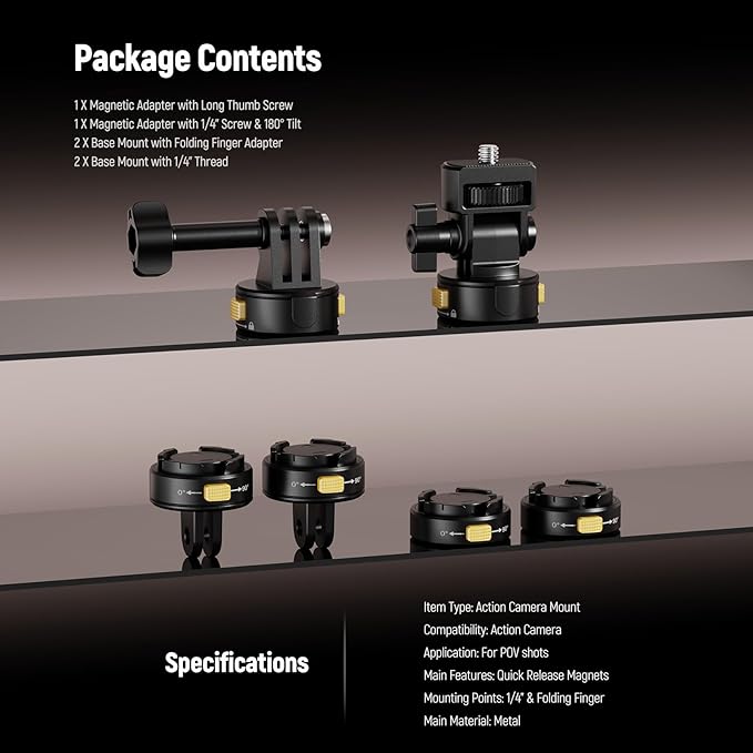 Neewer 6 in 1 Action Camera Mount Kit, Compatible - Image 8