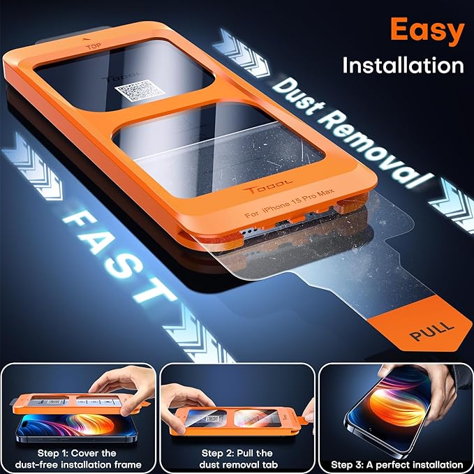 TOCOL for iPhone 15 Pro Max Screen Protector 9H Hardness Military Grade - Image 2