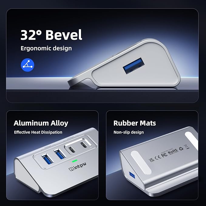 USB C Hub 10Gbps, 4 Port USB Splitter - Image 2