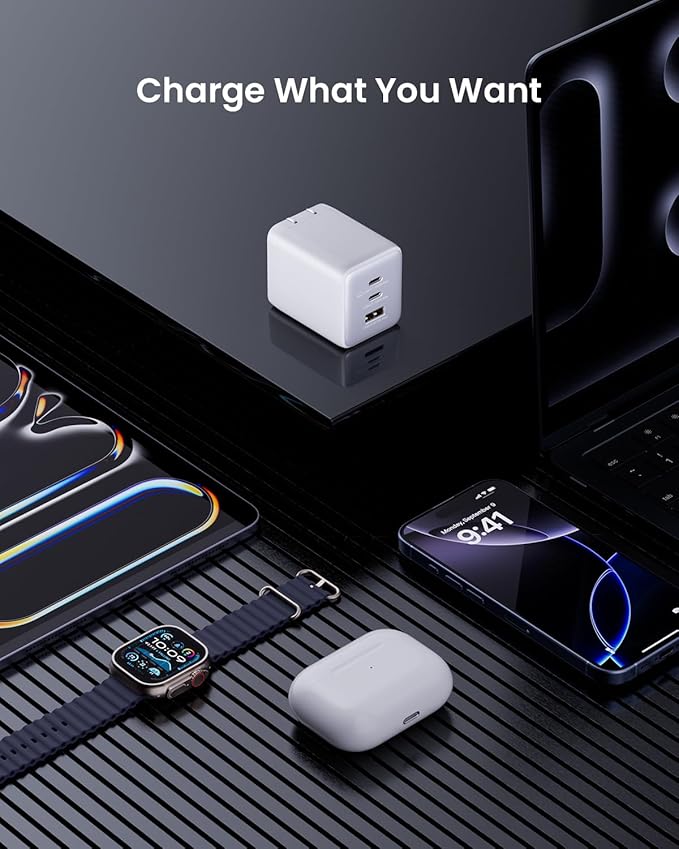 100W USB C Charger Block, 3-Port Compact Foldable Power Adapter USB Wall Charger - Image 7