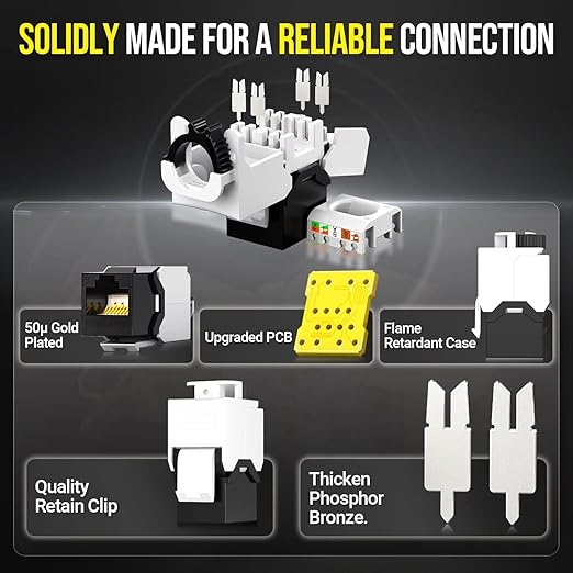 AMPCOM CAT6 RJ45 Keystone Jack - Image 4