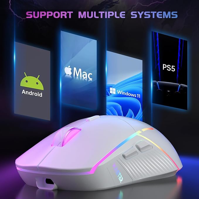 FFJ Wireless Gaming Mouse, 24000 DPI, Tri-Mode 2.4G/USB-C/Bluetooth 5.3 Gaming - Image 9