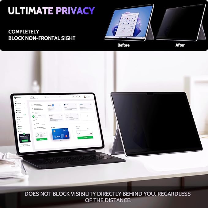 Privacy Screen for 12.3 Inch Surface Pro 7+/7/6/5/4/3, MagicSuction™ Removable - Image 4