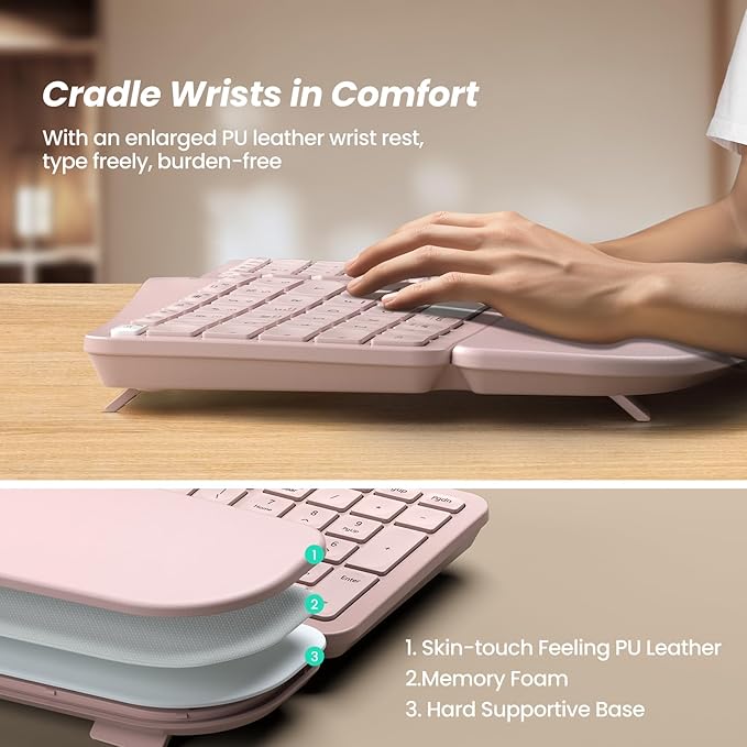 Nulea RT05 Wireless Ergonomic Keyboard, Split Keyboard - Image 5