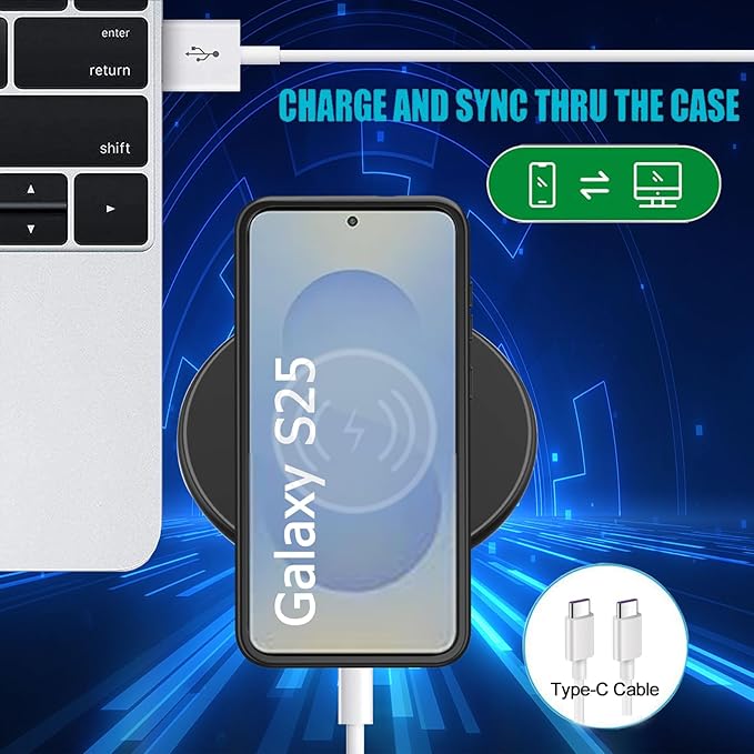 Battery Case for Galaxy S25, Slim Portable Protective Fast Charging Case Backup - Image 6