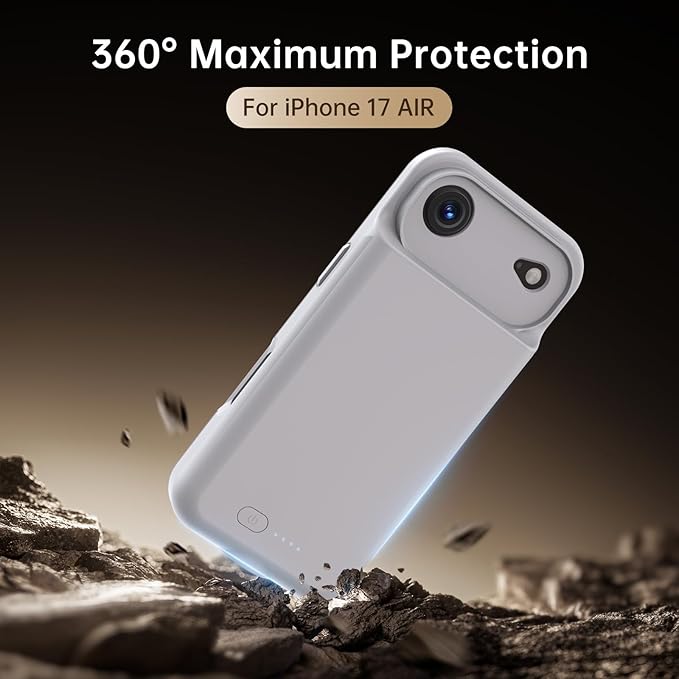 GIN FOXI Battery Case for iPhone 17 AIR, Charging Case Charger 8500mAh - Image 5