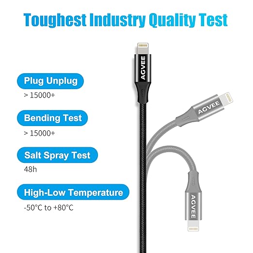 AGVEE 2 Pack 4 inch USB-C Female to Lightning Male Adapter, 30W Fast Charging - Image 4