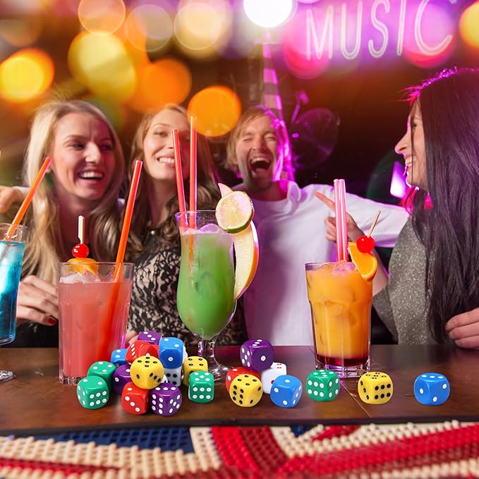 18 Pcs Casino Theme Party Dice Large Opaque Jumbo Acrylic D6 Dice - Image 5