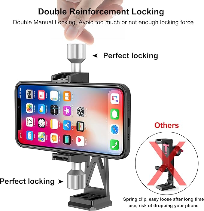 Peastrex Metal Phone Tripod Mount Extra Deep Clamp - Image 4