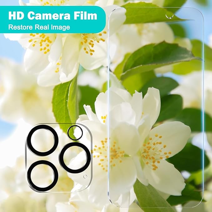 3 Pack for iPhone 16 Pro Max Privacy Screen Protector + 2 Camera Lens 9H+ Full - Image 8