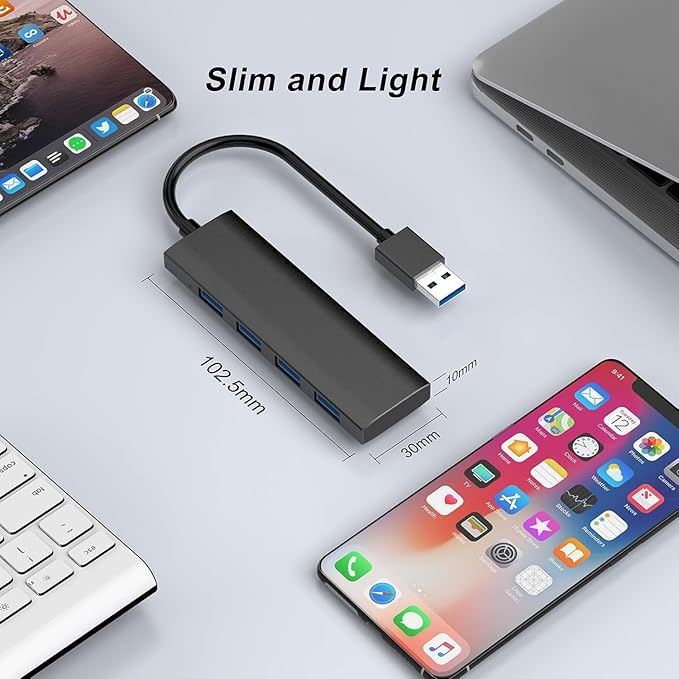 USB 3.0 Hub, 4-Port USB Hub USB Splitter USB Expander Ultra Slim Portable USB - Image 7