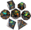 Haxtec DND Dice Set Black Sharp Edge Resin Dice by HaxtecDice