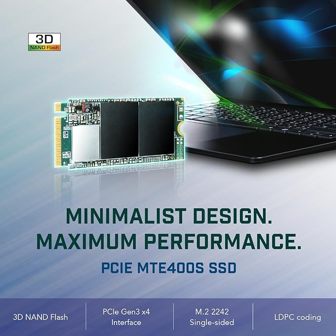 Transcend 512GB MTE400S M.2 2242 PCIe Gen3x4 SSD, Compatible - Image 3