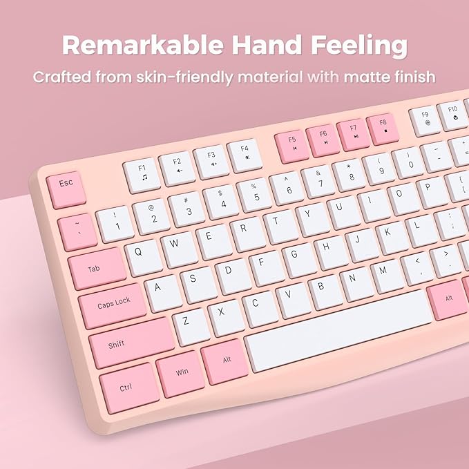 Lovaky Wireless Keyboard, 2.4G Ergonomic Wireless Computer Keyboard, Enlarged - Image 4