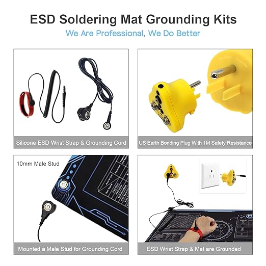 KooMall 36x24 Inch Anti Static Rubber Mat Kit - Image 2