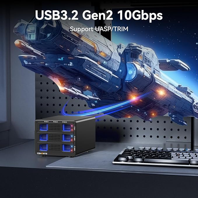 Hybrid 2*2.5/3.5" SATA HDD/SSD+3* M / B+M Key M.2 NVMe Enclosure - Image 4