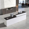 Reception Desk with Counter, Modern Front Desk Reception Counter with Keyboard by NUIPESN