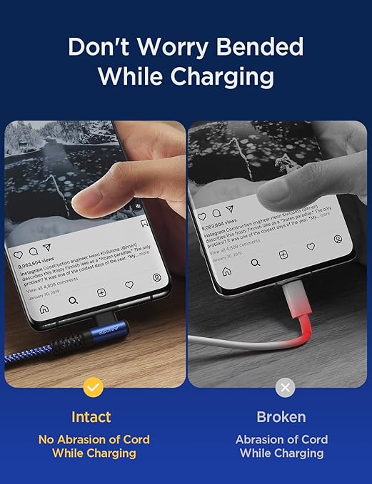 AINOPE USB C Cable 3ft Right Angle - Image 7