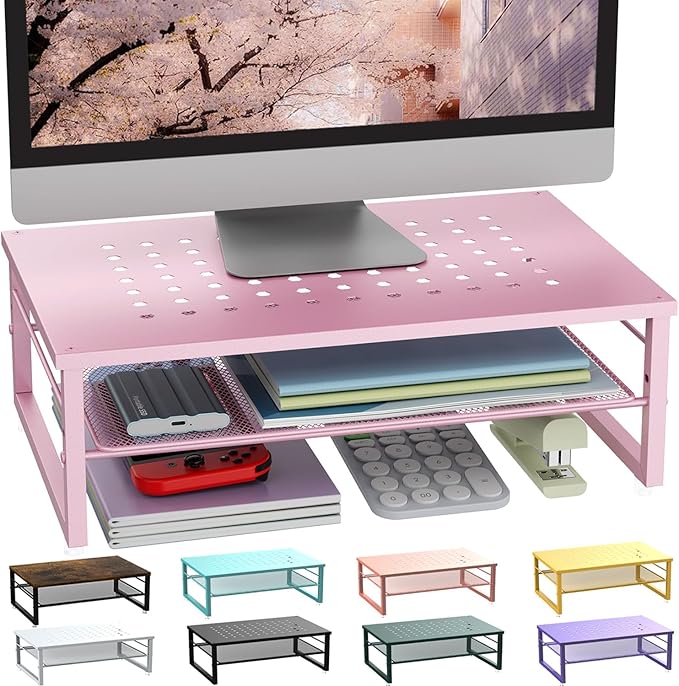 Gianotter 2-Tier Metal Monitor Stand Riser, Workspace Organizer by gianotter