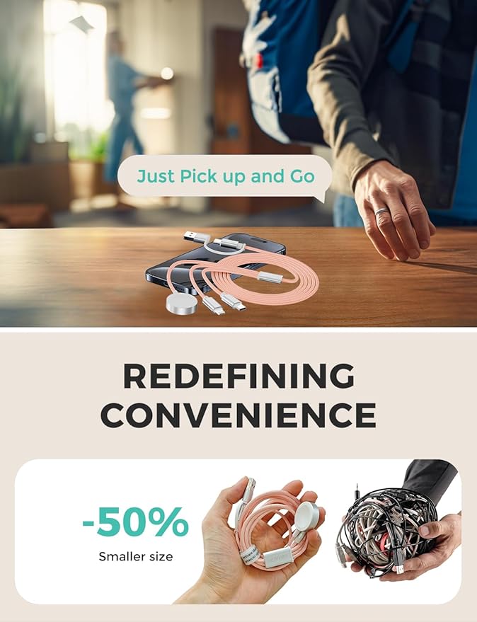 Pink-Upgraded 3 in 2 USB C Cable - Image 6