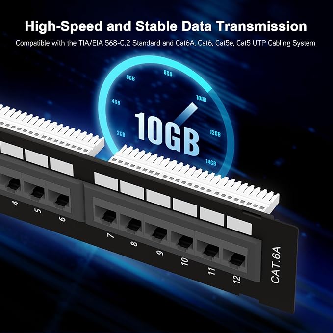 iwillink 12 Port 10Gbps Cat6A Network Patch Panel - Image 2