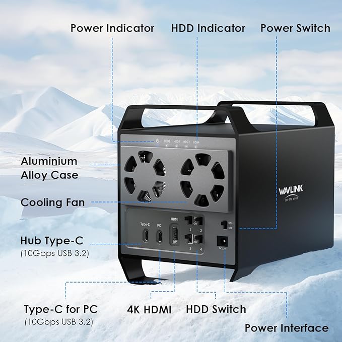 WAVLINK 4-Bay Hard Drive Enclosure - Image 2