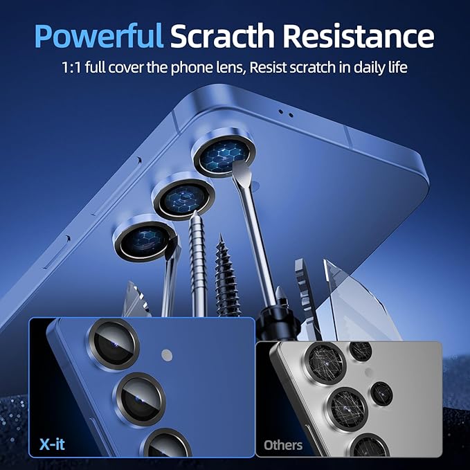 X-it Camera Lens Protector for Samsung S25 Plus, 10H Tempered Glass, - Image 3