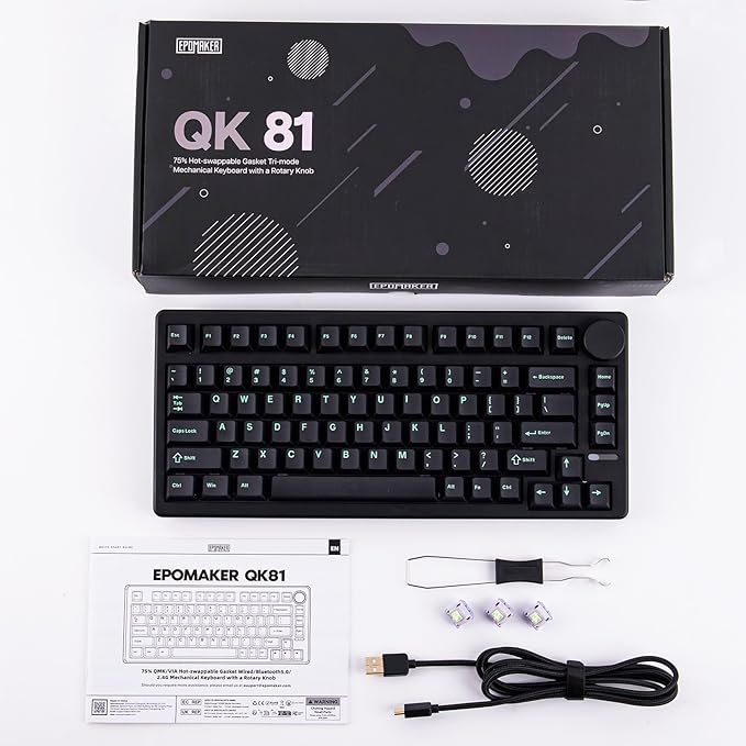 EPOMAKER QK81 75% Wireless Mechanical Gaming Keyboard, QMK/VIA Programmable and - Image 8