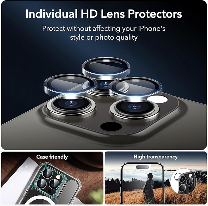 ESR 3+1 Pack for iPhone 15 Pro Screen Protector, Full Coverage Ultra-tough - Image 4