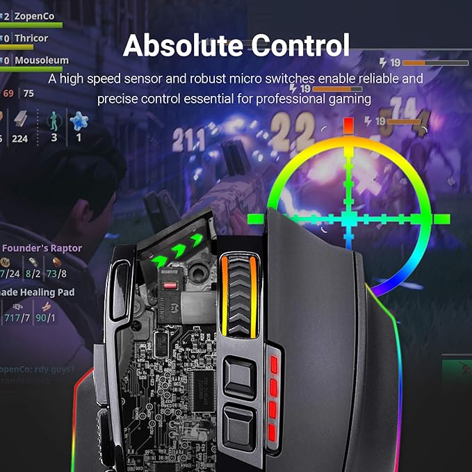Redragon M801 Wireless Gaming Mouse, RGB Gaming Mouse - Image 3