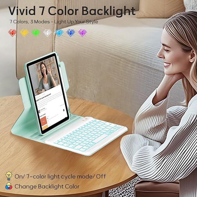 BLUTLOTUS Keyboard Case for 9th Generation for iPad 10.2'' 360° Rotatable - Image 4