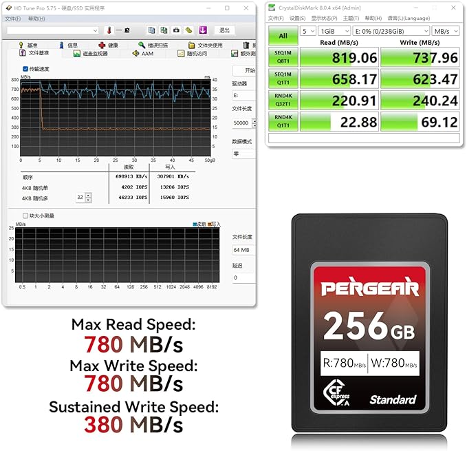 Pergear 256GB CFexpress Type A Memory Card, 8K 30P Recording Compatible - Image 5