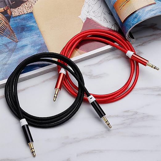 3.5mm Nylon Braided Stereo Audio Cable, 4.9ft/1.5m Male to Male Aux Cord Audio - Image 4