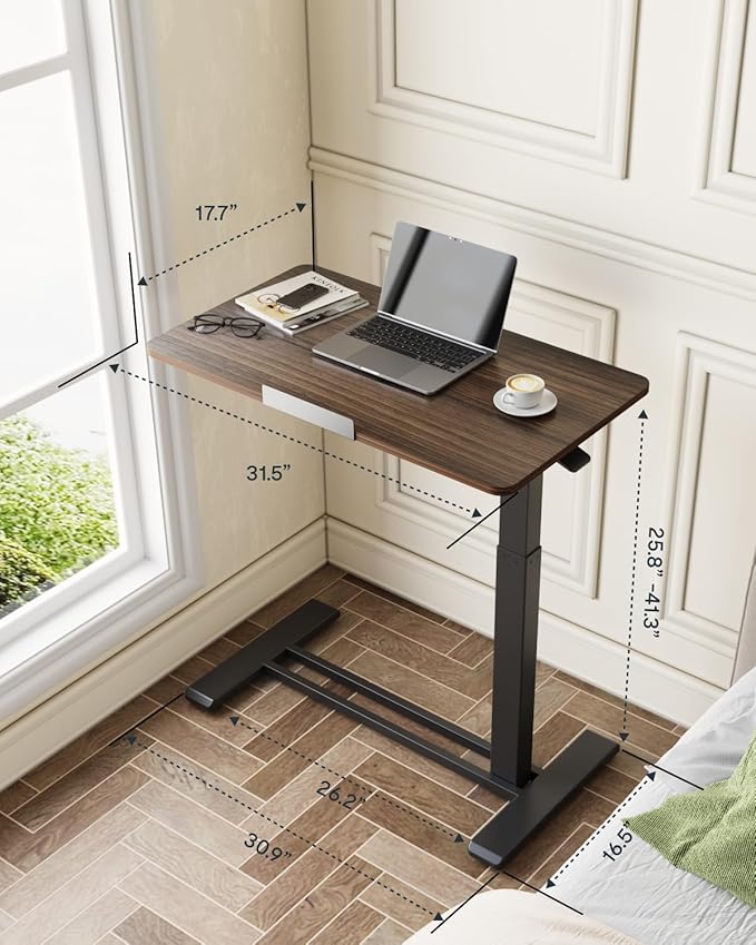 FLEXISPOT H7 PRO Mobile Standing Desk Adjustable Overbed Table Pneumatic - Image 5
