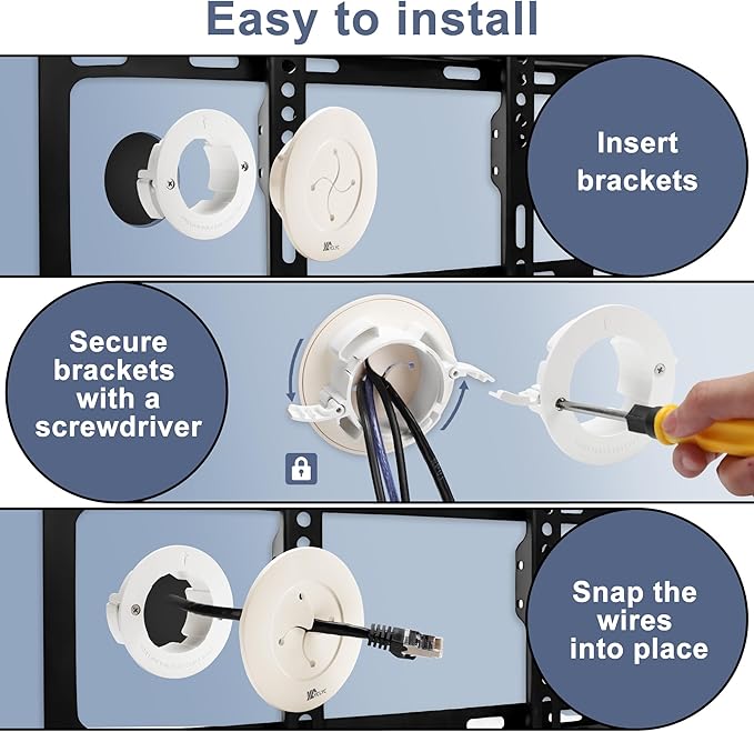3in TV Cable Hider Wall Kit, YCLYC Large TV Cord Hider - Image 4