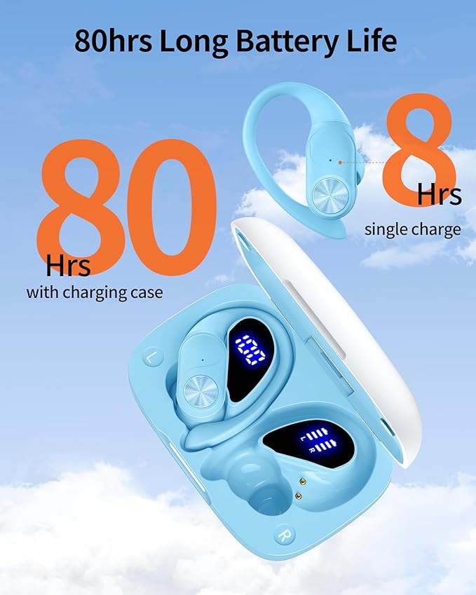 PocBuds Bluetooth Headphones Wireless Earbuds 80hrs Playtime Wireless Charging - Image 2