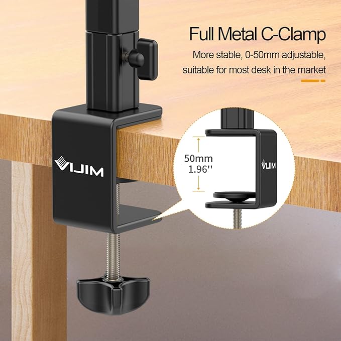 PICTRON VIJIM LS25 Camera Desk Mount, Flexible Overhead Webcam Stand - Image 7