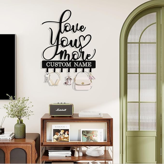 Personalized Key Holder Wall Mount, Custom Metal Key Rack Key Holder - Image 2