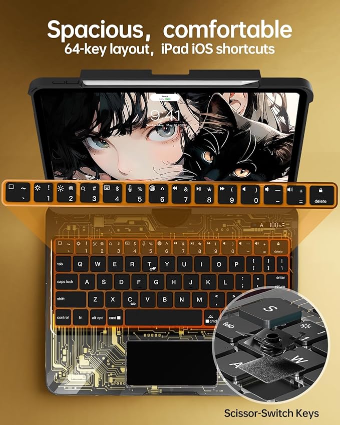 Intermerge Clear Keyboard Case for iPad Air 13" & Pro 12.9" - Image 8