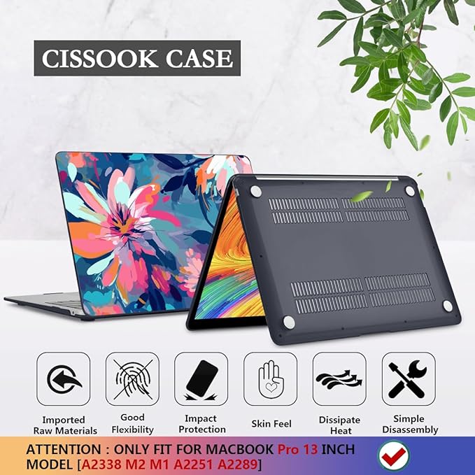 CISSOOK Compatible with MacBook Pro 13 inch Case 2025-2016 Release M2 M1 Chip - Image 6