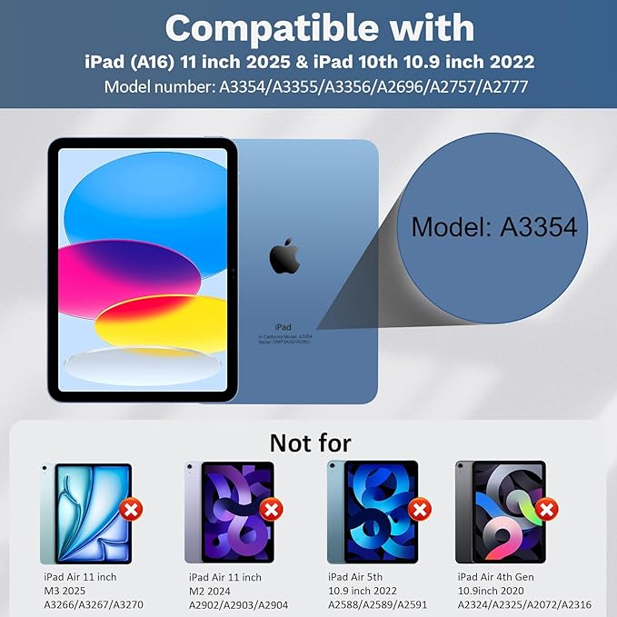 MoKo Touch Keyboard Case for iPad 11th Generation 11 inch 2025, iPad 10th - Image 2