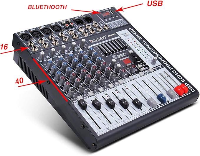 Boytone BT-60MX, 6 Channel Bluetooth Audio Mixer - Image 3