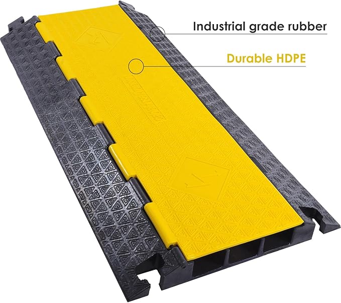 Rubber Cable Protector Ramp, Heavy Floor Cable Wire Cord Cover Speed Bumps - Image 7