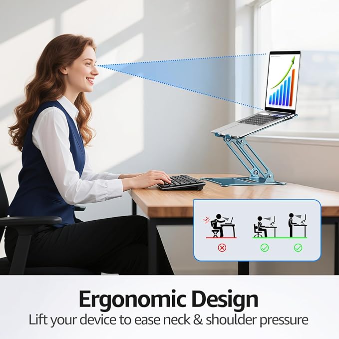 Urmust Laptop Notebook Stand Holder Adjustable Ultrabook Stand Riser Portable - Image 3