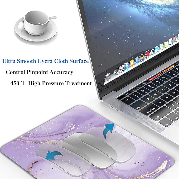 Gold Splatter Marble Mouse Pad, Anti-Slip Rubber Base Wireless Mouse Pads - Image 4