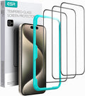 ESR 3 Pack for iPhone 15 Pro Screen Protector, Full Coverage Tempered Glass Film by ESR